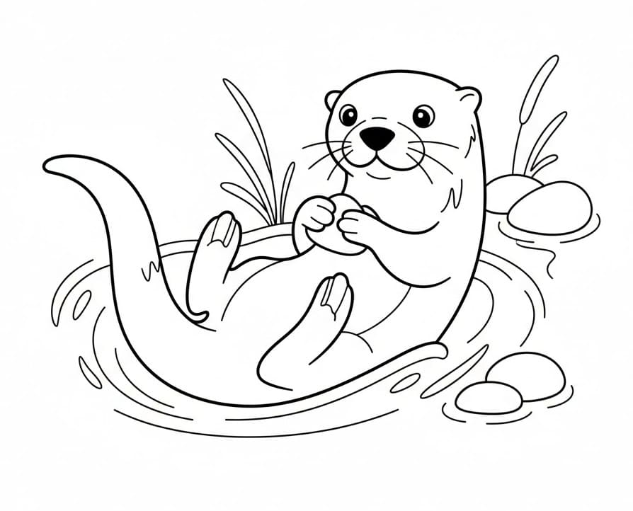 Mutlu Su Samuru Boyama Sayfası