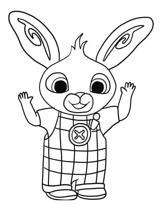 Neşeli Bing Tavşan Boyama Sayfası