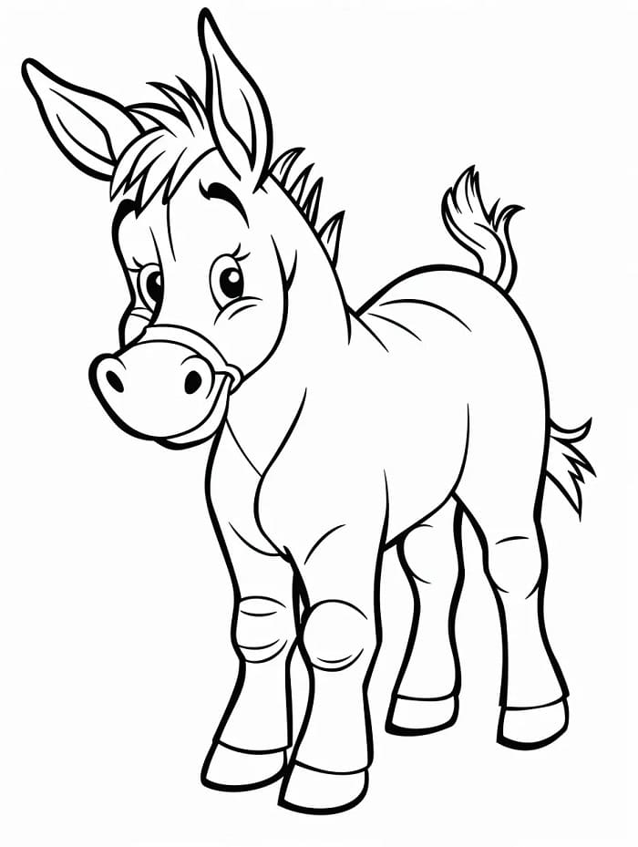 Neşeli Eşek Boyama Sayfası