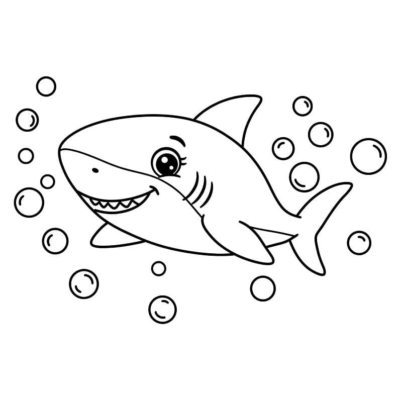 Okyanus Köpekbalığı Boyama Sayfası
