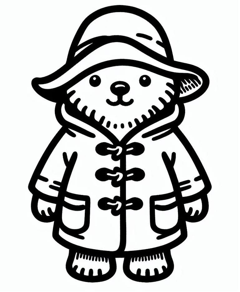 Paddington Yazdırılabilir Resim Boyama Sayfası