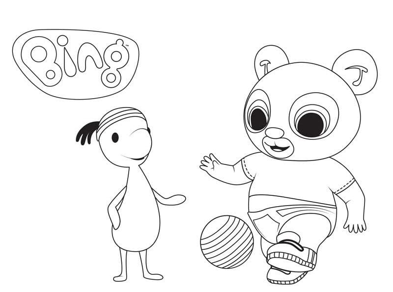 Padget ve Pando Bing Tavşan’dan Boyama Sayfası