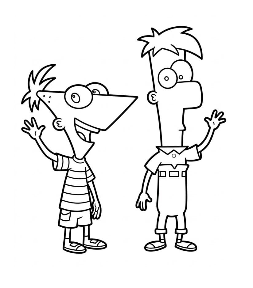 Phineas ve Ferb Boyama Sayfaları