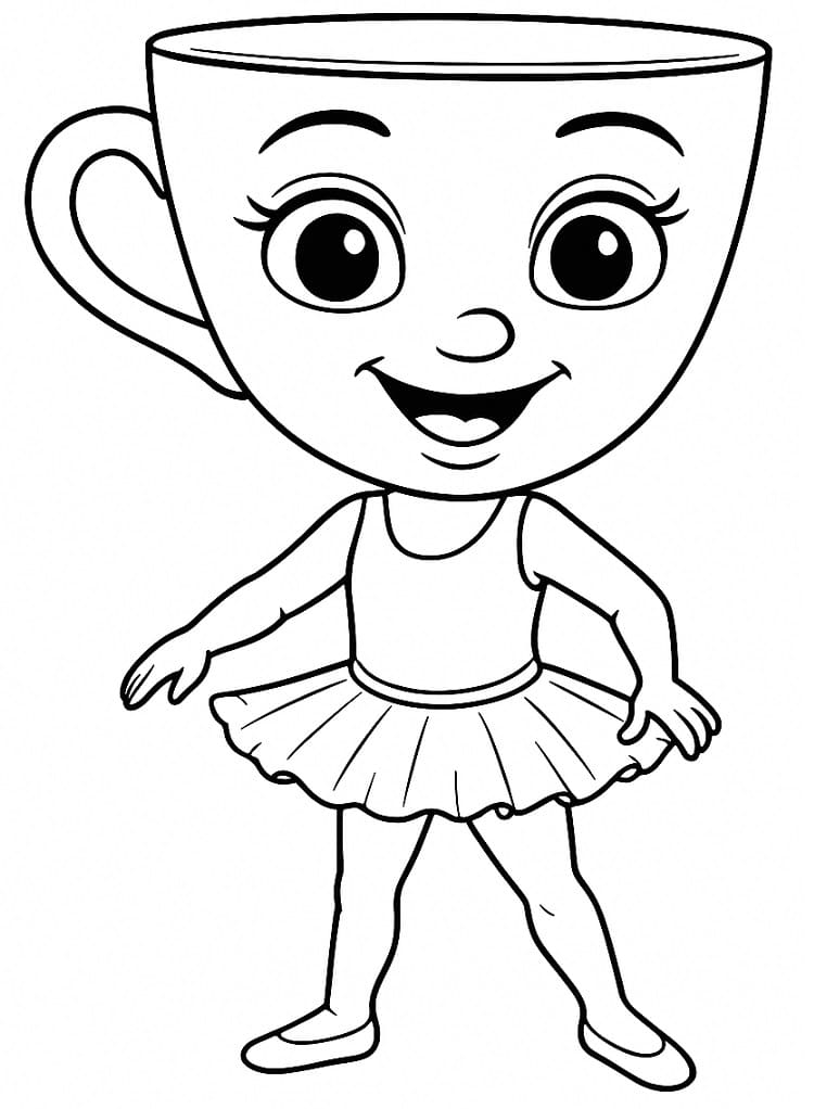Sevimli Ballerina Cappuccina Boyama Sayfası