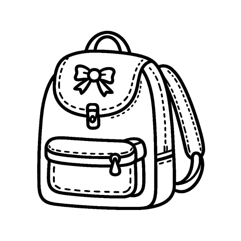 Sevimli Sırt çantası Boyama Sayfası