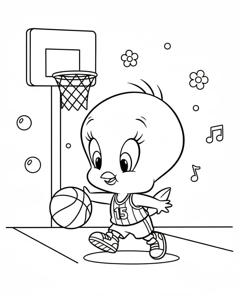 Sevimli Tweety Kuşu Boyama Sayfası