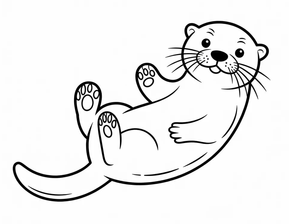 Sıradan Su Samuru Boyama Sayfası