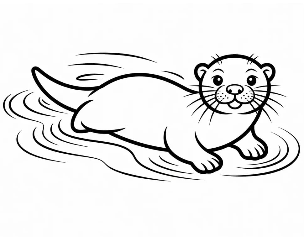 Şirin Su Samuru Boyama Sayfası