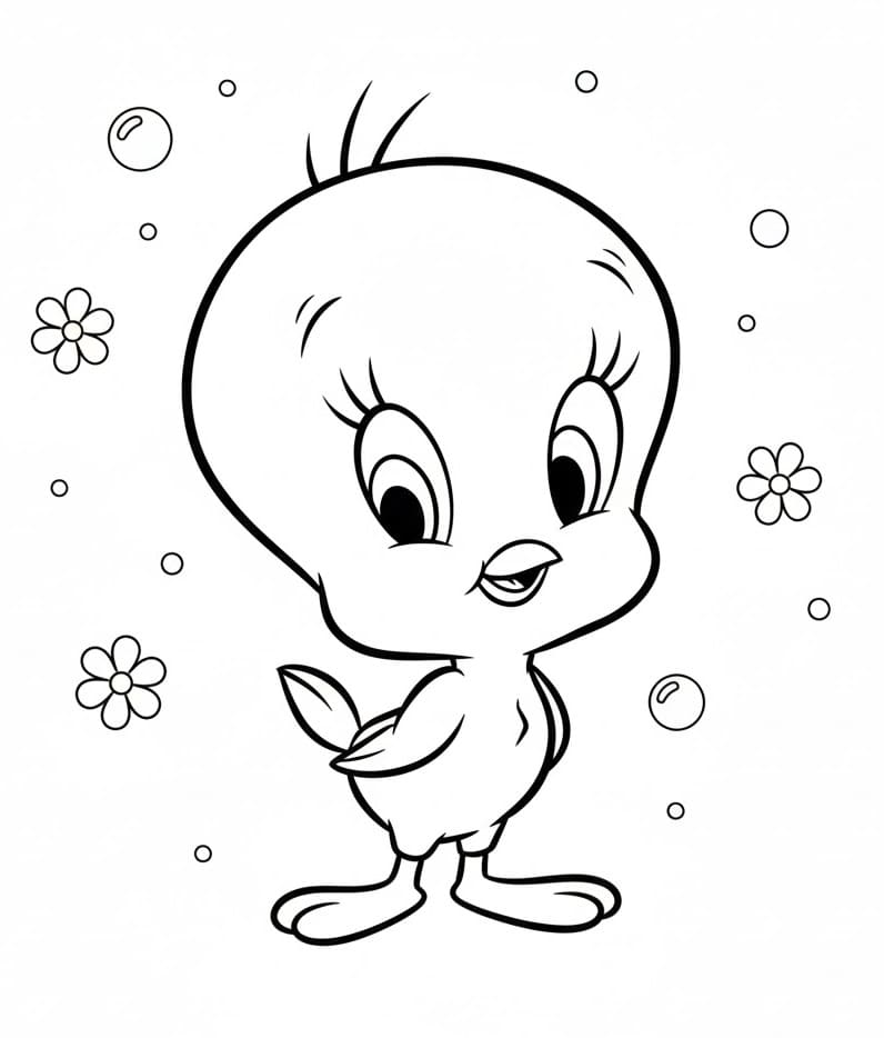 Şirin Tweety Kuşu Boyama Sayfası