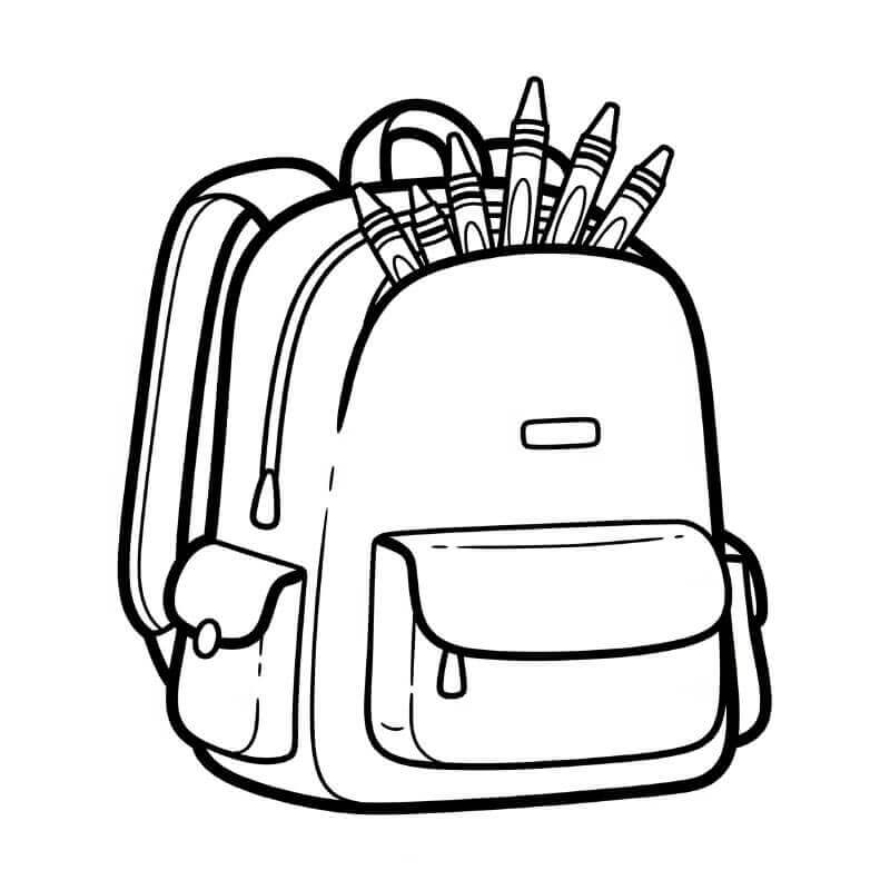 Sırt çantası 1 Yaş Çocuklar İçin Boyama Sayfası