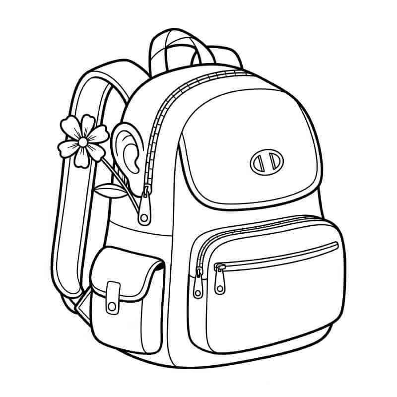 Sırt çantası 2 Yaş Çocuklar İçin Boyama Sayfası