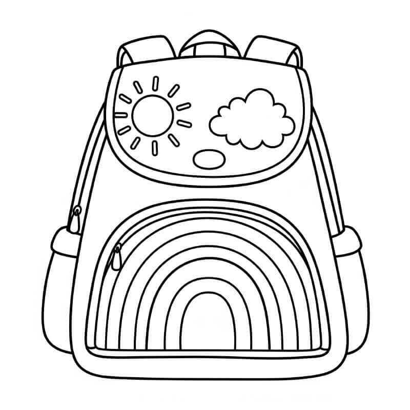 Sırt çantası 4 Yaş Çocuklar İçin Boyama Sayfası