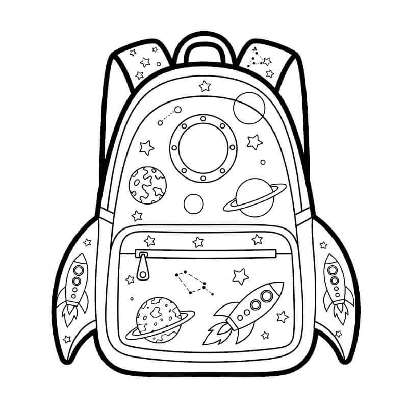 Sırt çantası 6 Yaş Çocuklar İçin Boyama Sayfası