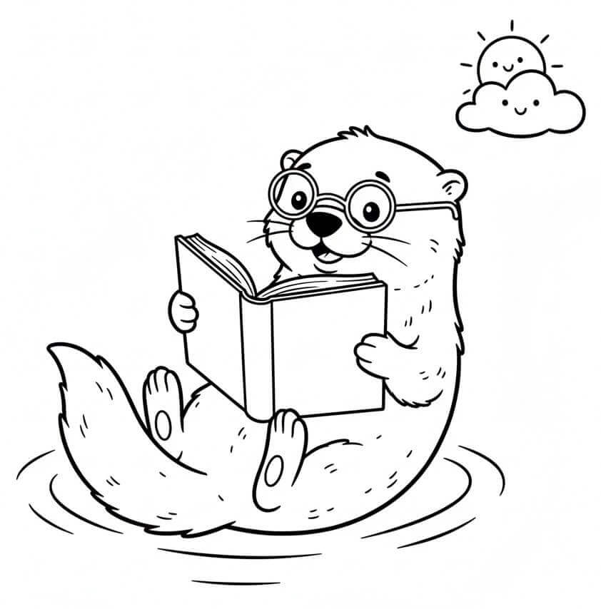 Su Samuru 1 Yaş Çocuklar İçin Boyama Sayfası