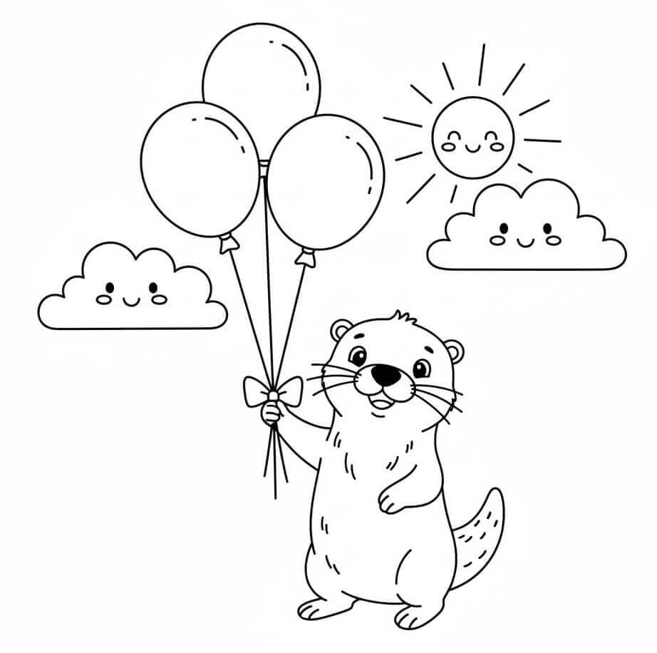 Su Samuru 2 Yaş Çocuklar İçin Boyama Sayfası