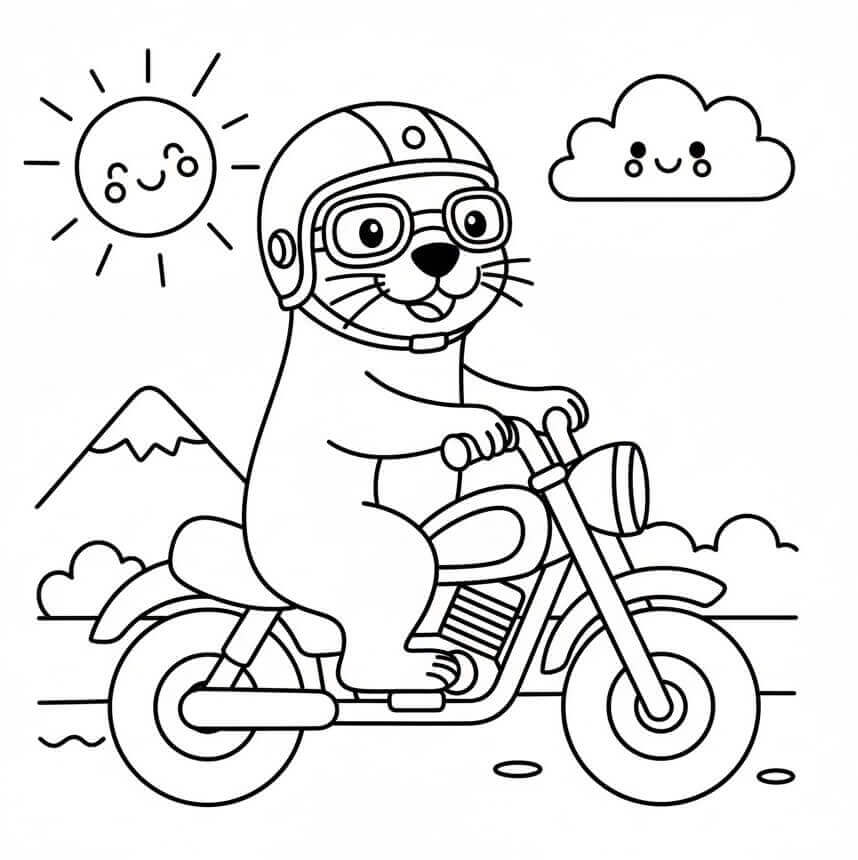 Su Samuru 3 Yaş Çocuklar İçin Boyama Sayfası