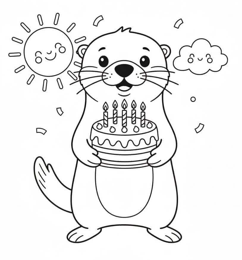 Su Samuru 4 Yaş Çocuklar İçin Boyama Sayfası