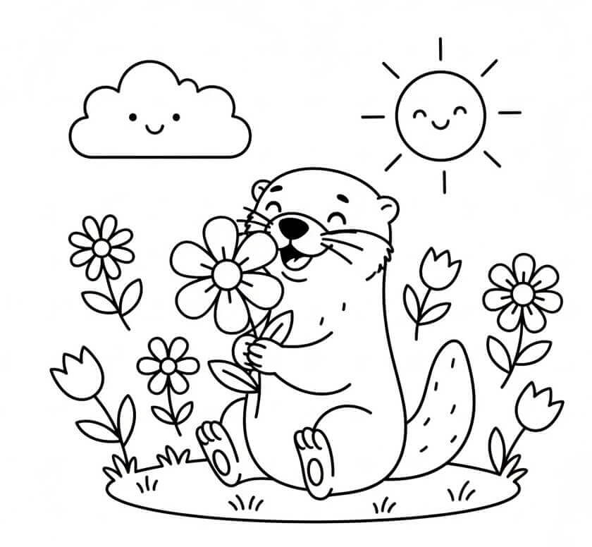 Su Samuru 5 Yaş Çocuklar İçin Boyama Sayfası