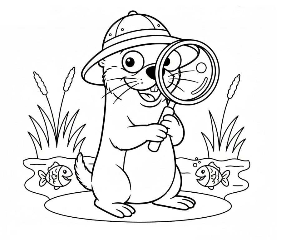 Su Samuru Renklendir Boyama Sayfası