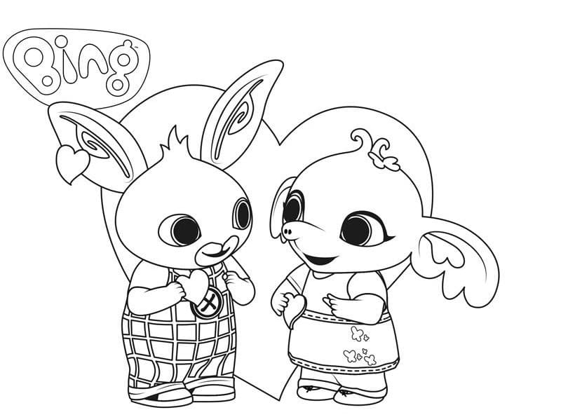 Sula’lı Bing Tavşan Boyama Sayfası