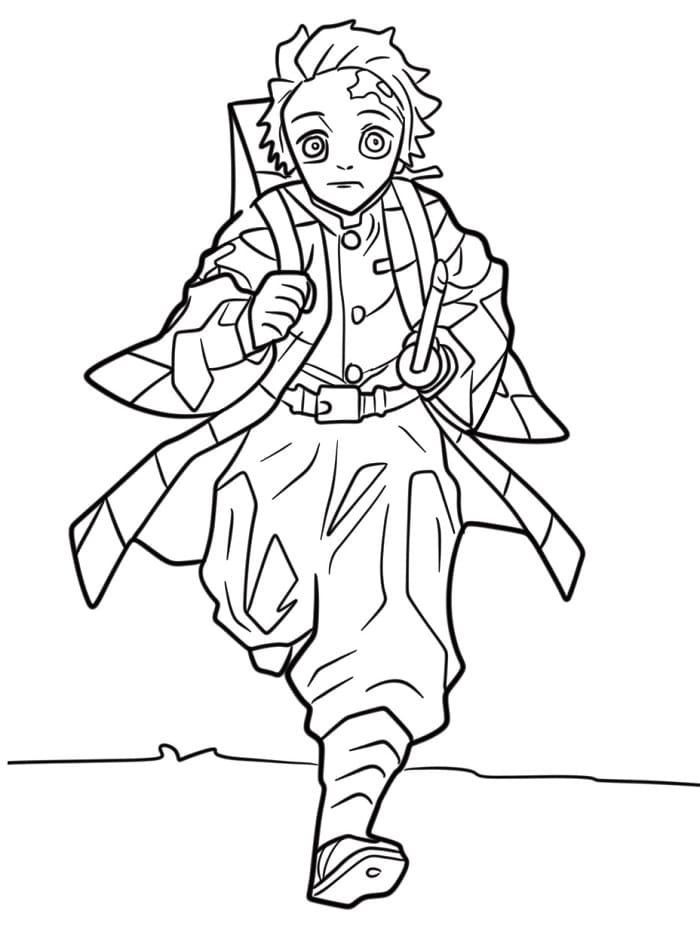 Tanjiro 1 Yaş Çocuklar İçin Boyama Sayfası