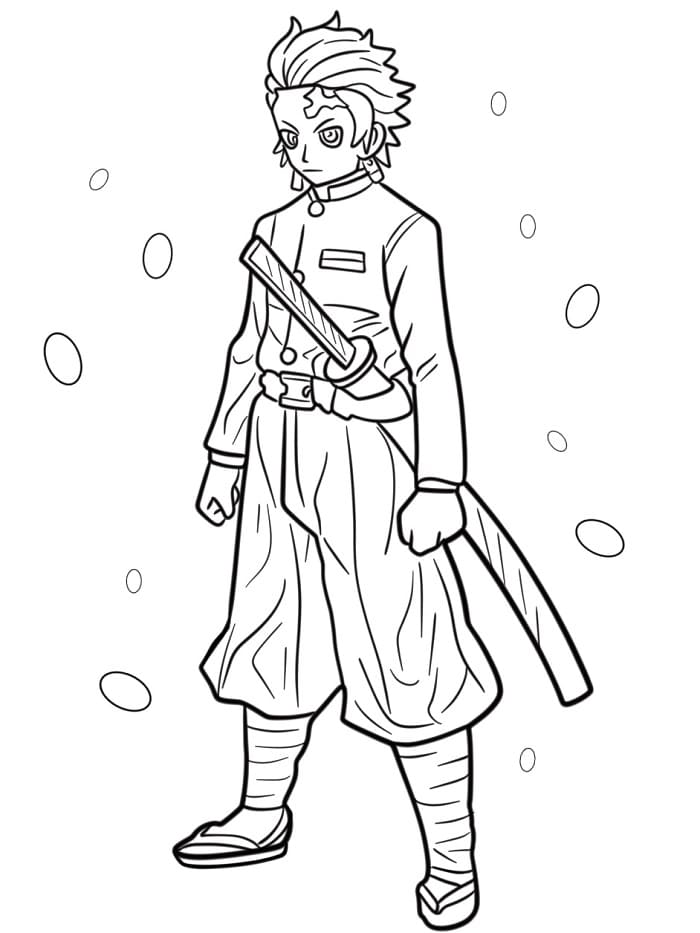 Tanjiro Bedava Resim Boyama Sayfası