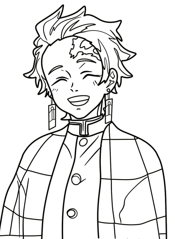 Tanjiro Yazdırılabilir Resim Boyama Sayfası
