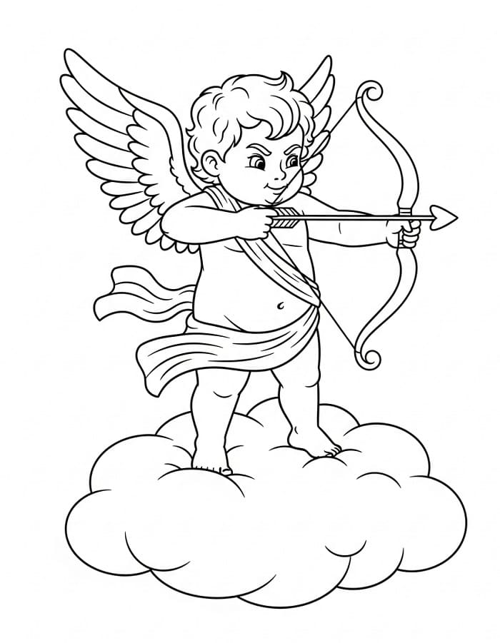 Tatlı Aşk Tanrısı Boyama Sayfası