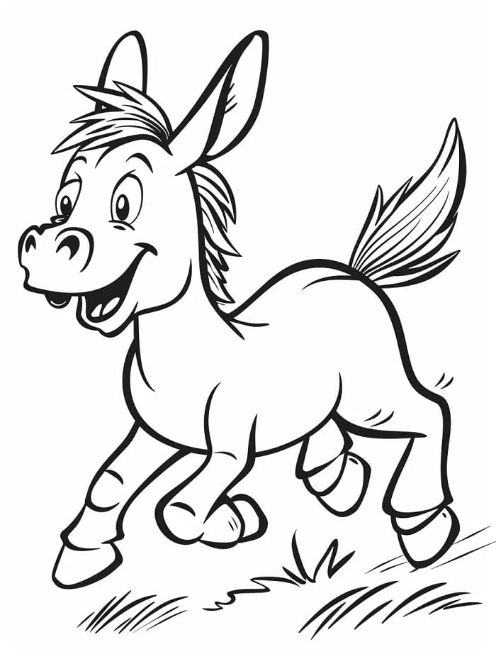 Tatlı Bir Eşek Boyama Sayfası