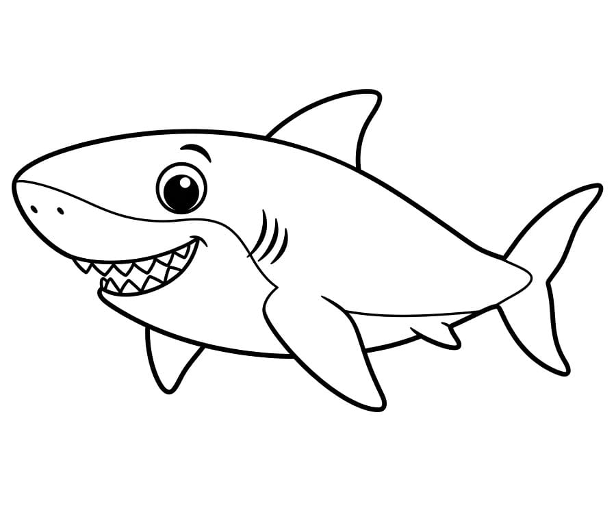 Temel Köpekbalığı Boyama Sayfası