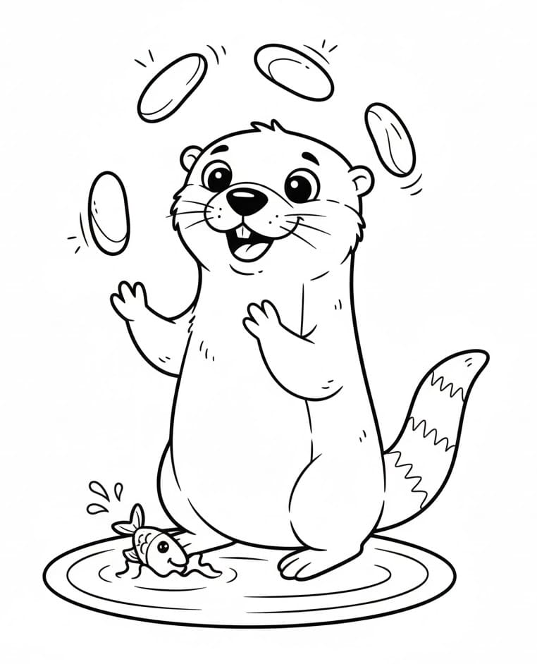 Temel Su Samuru Boyama Sayfası