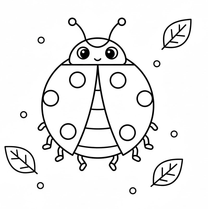 Temel Uğur Böceği Boyama Sayfası