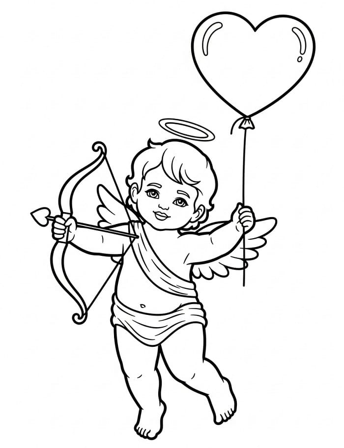 Ücretsiz Aşk Tanrısı Boyama Sayfası