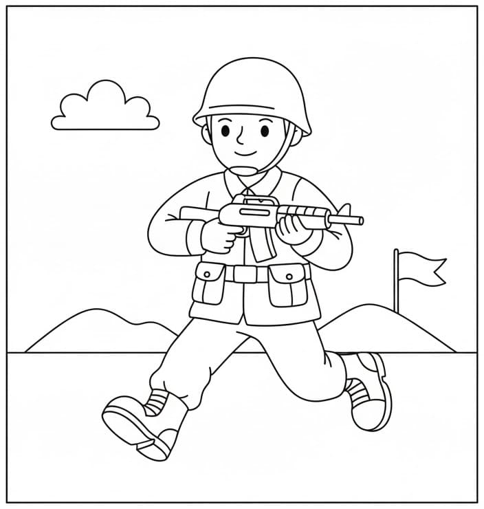 Ücretsiz Asker Boyama Sayfası