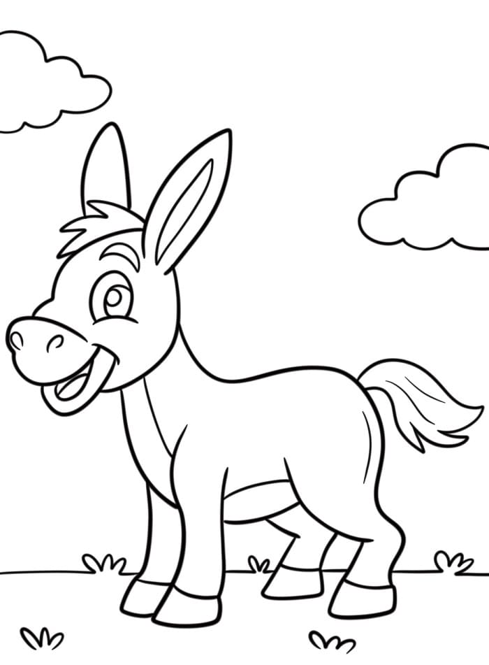 Ücretsiz Eşek Yazdırılabilir Boyama Sayfası