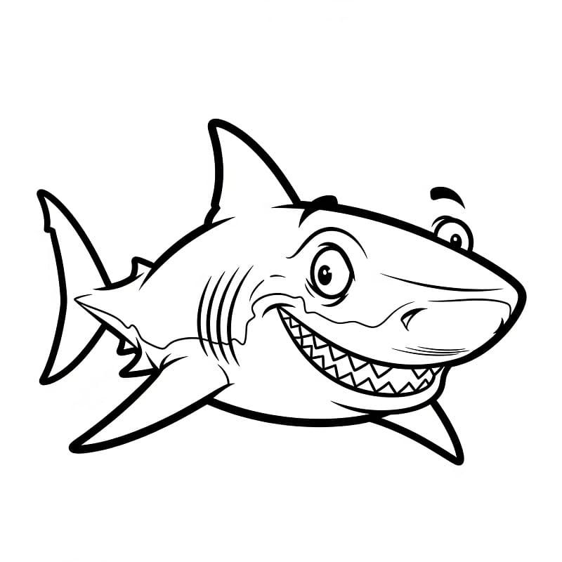 Ücretsiz Köpekbalığı Boyama Sayfası