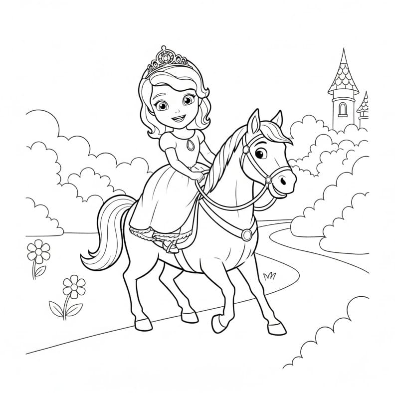 Ücretsiz Prenses Sofia Boyama Sayfası