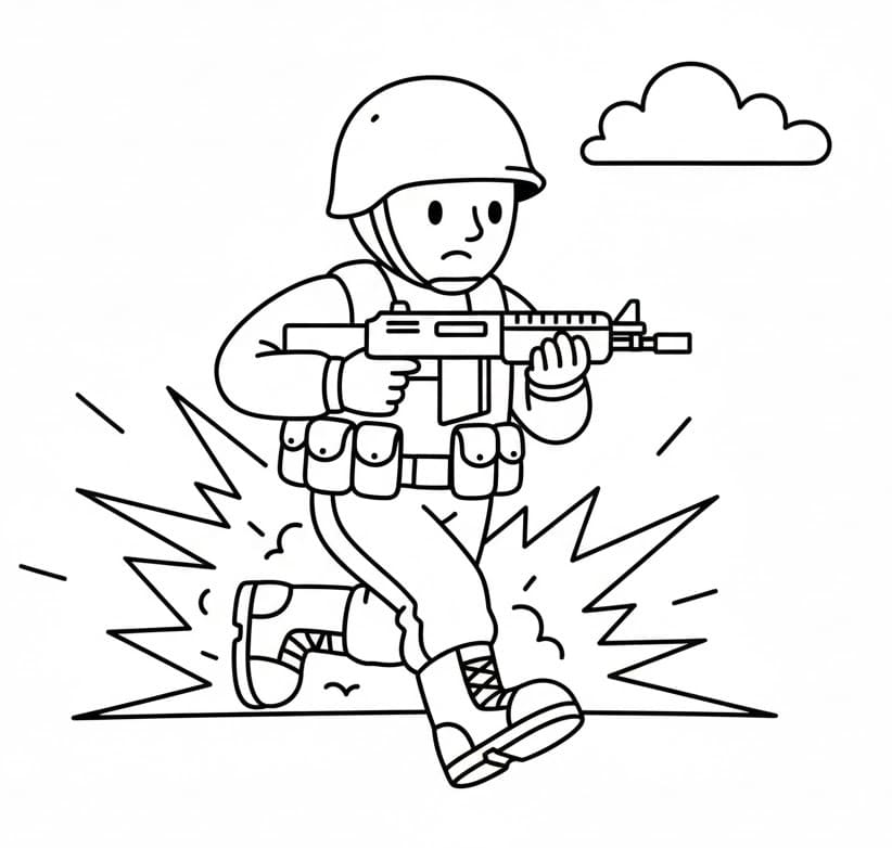 Yazdır Asker Boyama Sayfası