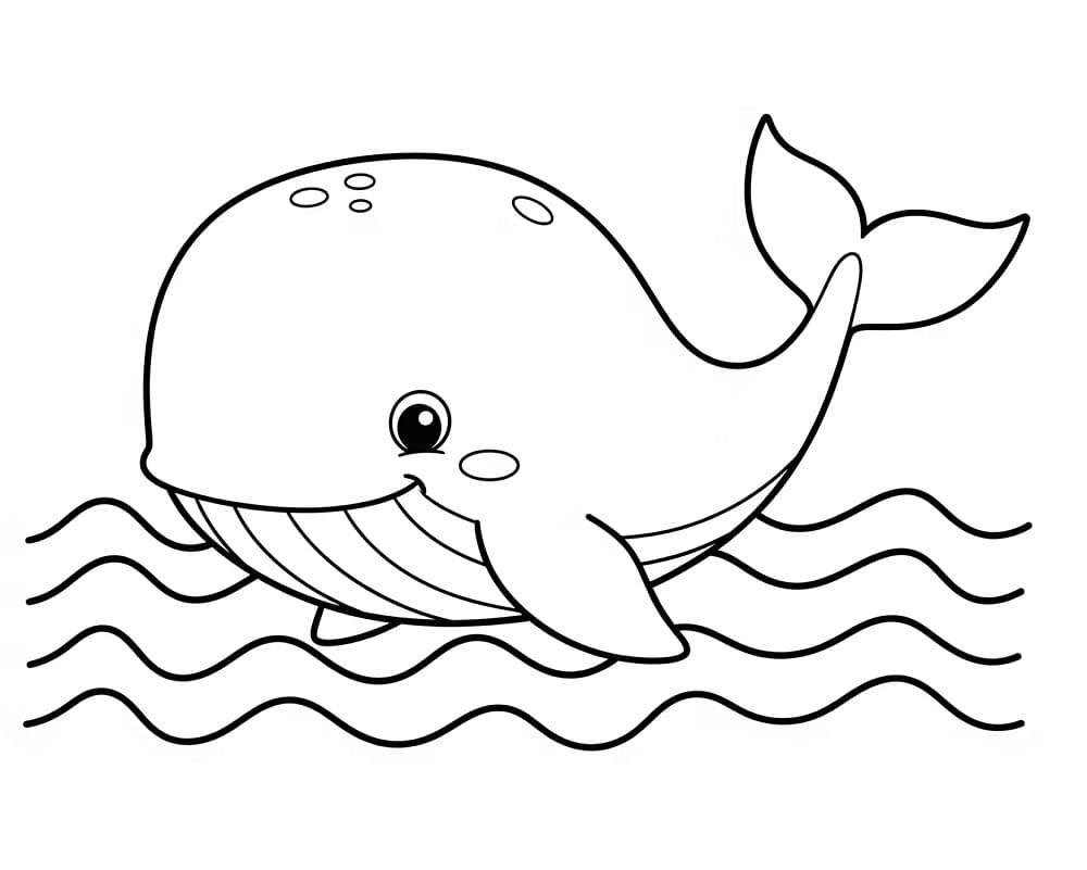 Yazdır Balina Boyama Sayfası
