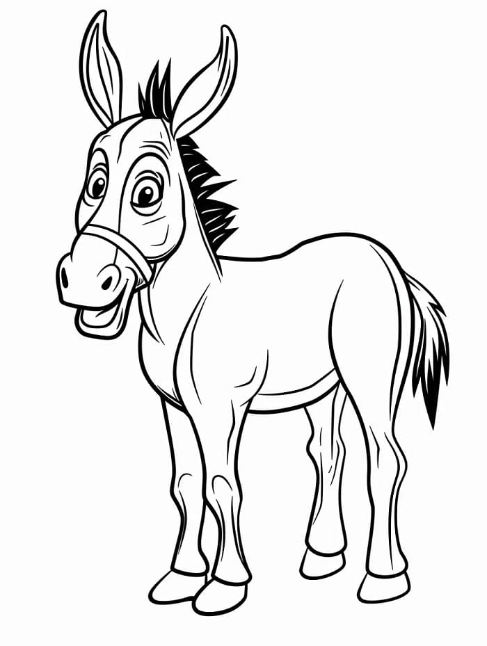 Yazdır Eşek Boyama Sayfası