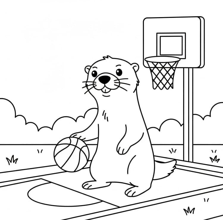 Yazdır Su Samuru Boyama Sayfası