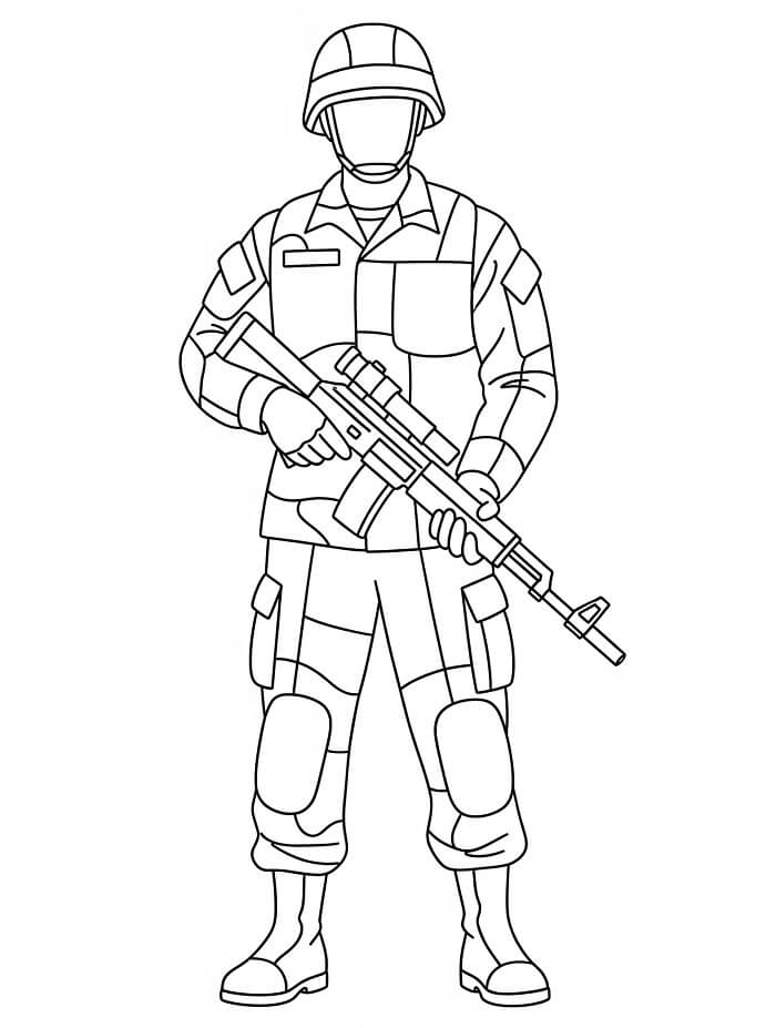 Yazdırılabilir Asker Bedava Boyama Sayfası