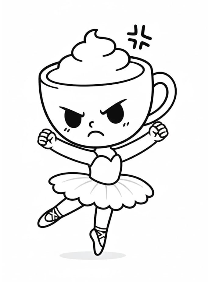 Yazdırılabilir Ballerina Cappuccina Çocuklar İçin Boyama Sayfası