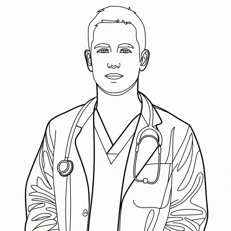 Yazdırılabilir Bedava Doktor Boyama Sayfası