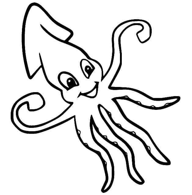 Yazdırılabilir Bedava Kalamar Boyama Sayfası