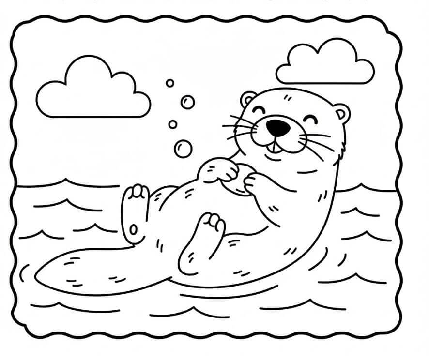 Yazdırılabilir Bedava Su Samuru Boyama Sayfası