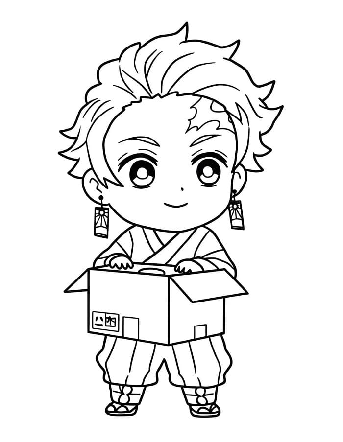 Yazdırılabilir Bedava Tanjiro Boyama Sayfası