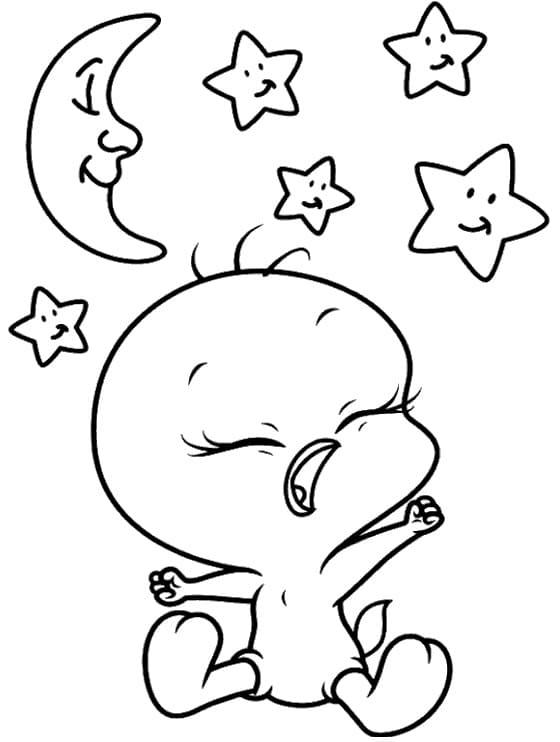 Yazdırılabilir Bedava Tweety Boyama Sayfası