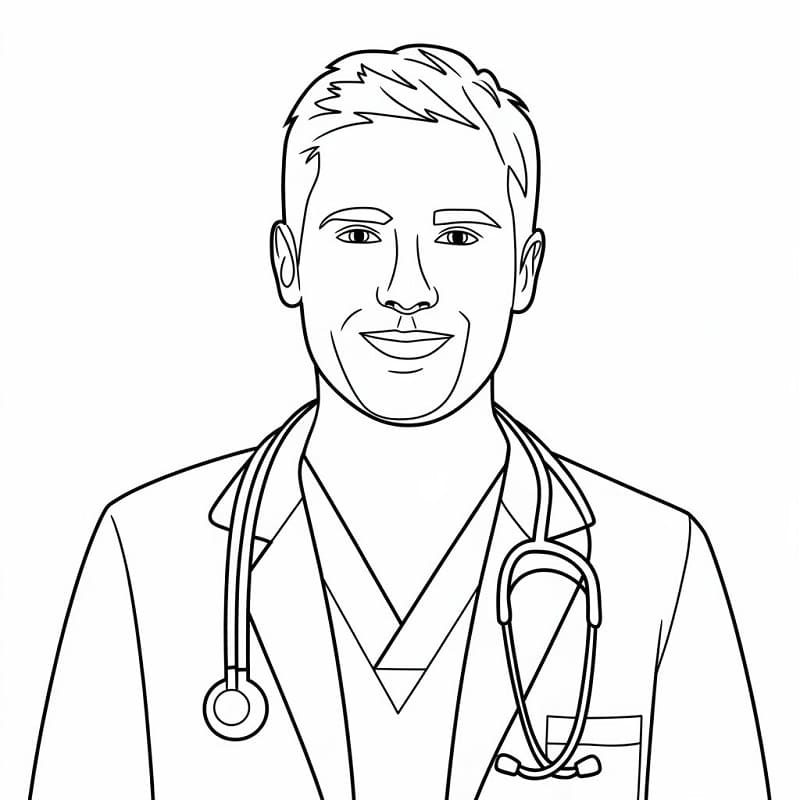 Yazdırılabilir Doktor Bedava Boyama Sayfası