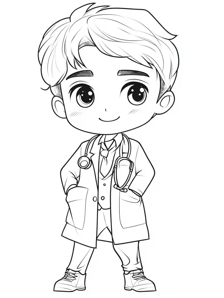 Yazdırılabilir Doktor Boyama Sayfası